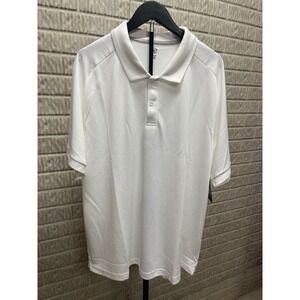Athletic Works Mens Mesh Polo Shirt Vivid White Short Sleeve Size 2XL 50-52 NWT